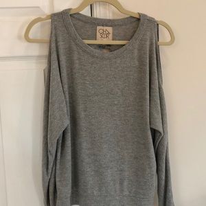 Chaser Love Knit Cold Shoulder Sweatshirt